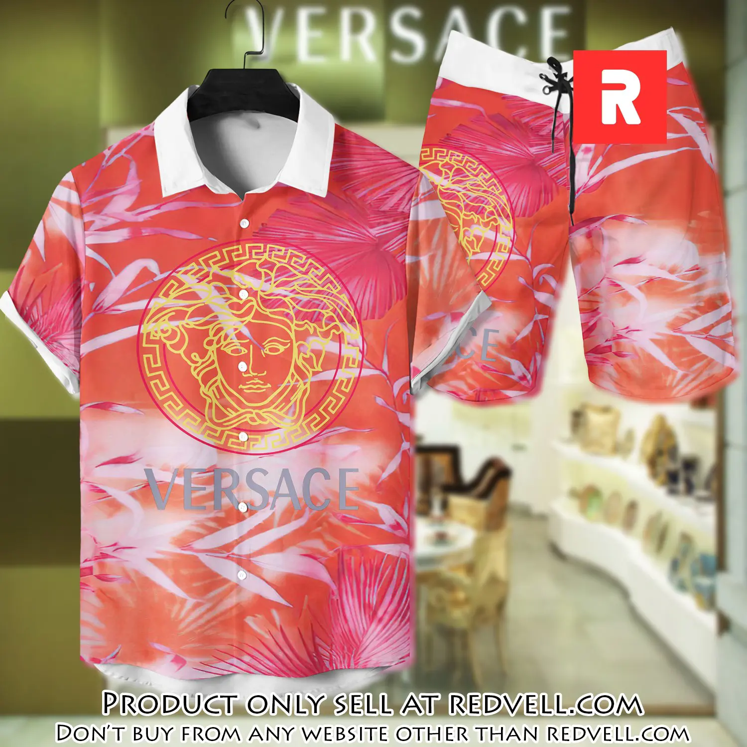 Versace luxury hawaiian shirt & short set lhs1206 rv4053914